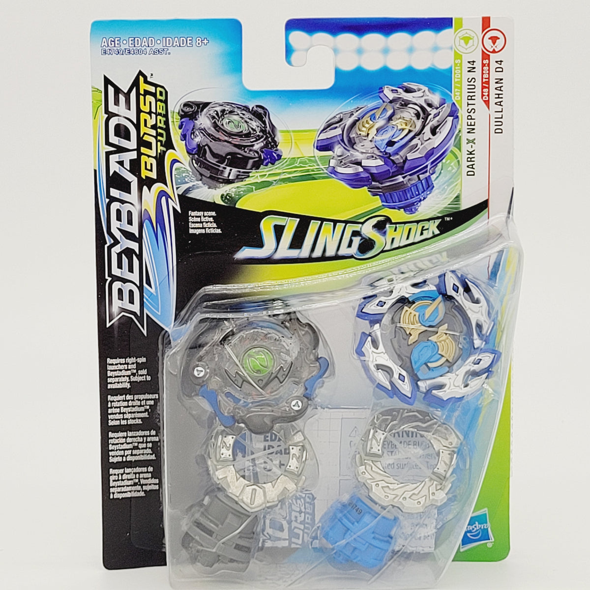  BEYBLADE Burst Turbo Slingshock Dual Pack Dullahan D4 and  Dark-X Nepstrius N4 – 2 Right-Spin Battling Tops, Age 8+ E4749 : Toys &  Games