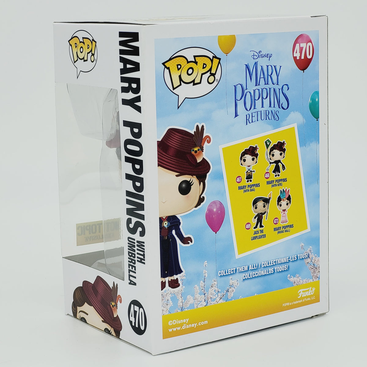 Funko Pop 'Disney' MARY POPPINS W/UMBRELLA Figure #470 Hot Topic Funko Pop 'Disney' MARY POPPINS W/UMBRELLA Figure #470 Hot Topic