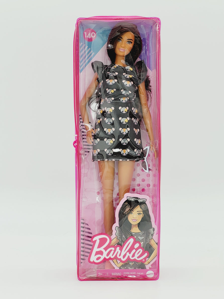 NEW Barbie Fashionistas Doll 140 Brunette Mouse Dress Pink Booties Sunglasses NEW Barbie Fashionistas Doll 140 Brunette Mouse Dress Pink Booties Sunglasses