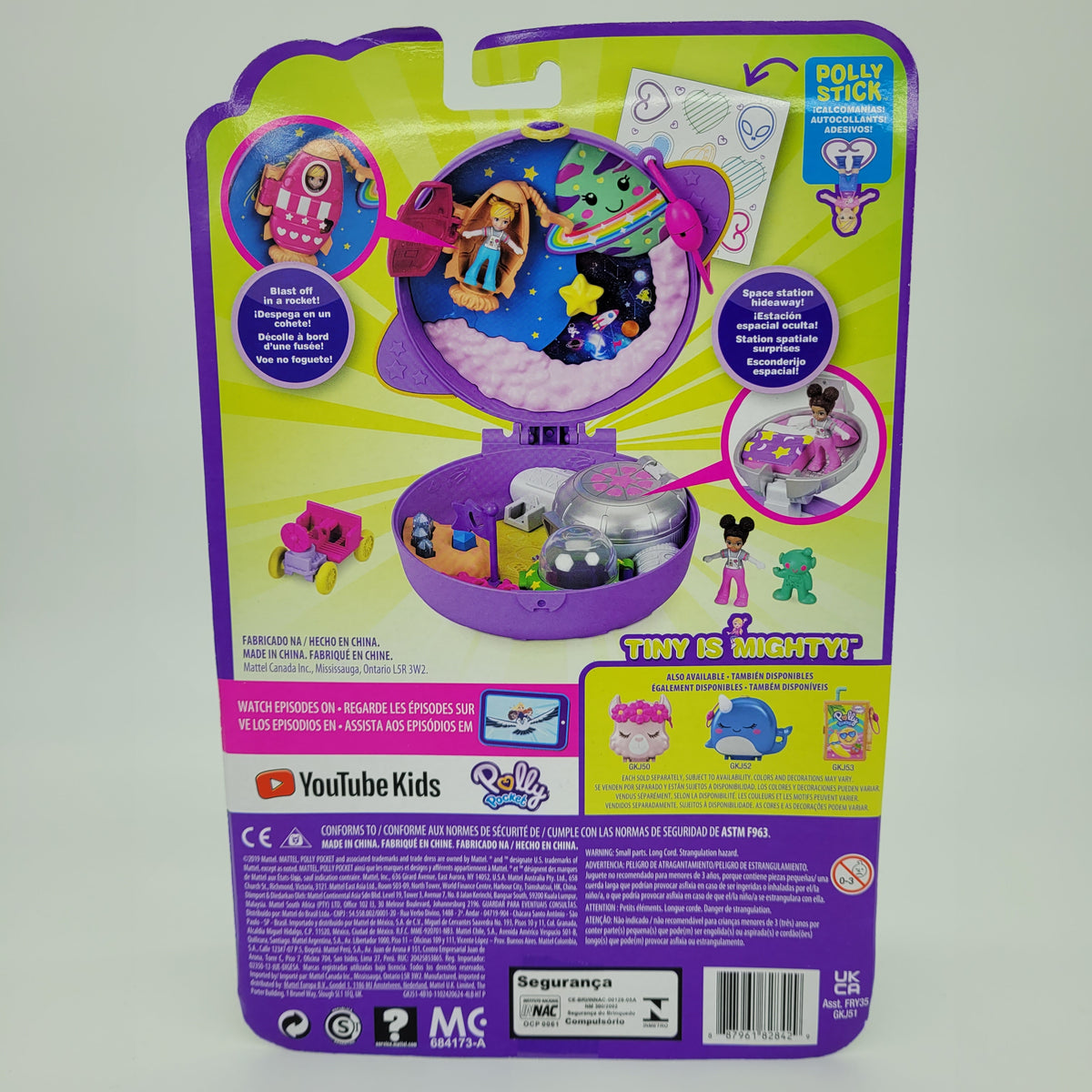 Polly Pocket Playset, Travel Toy with 2 Micro Dolls, Toy Car & Surprise  Accessories, Saturn Space Explorer Compact