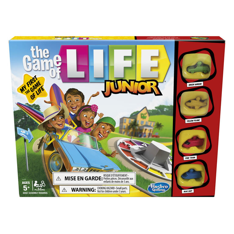 Life Jr Game of Life Junior JR Board Game by Hasbro 2 to 4 Players Ages 5 Up ...